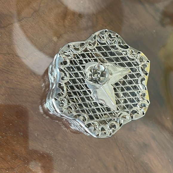 Vintage Filigree Silver Trinket Cloche Box Jewelry - Picture 3 of 5